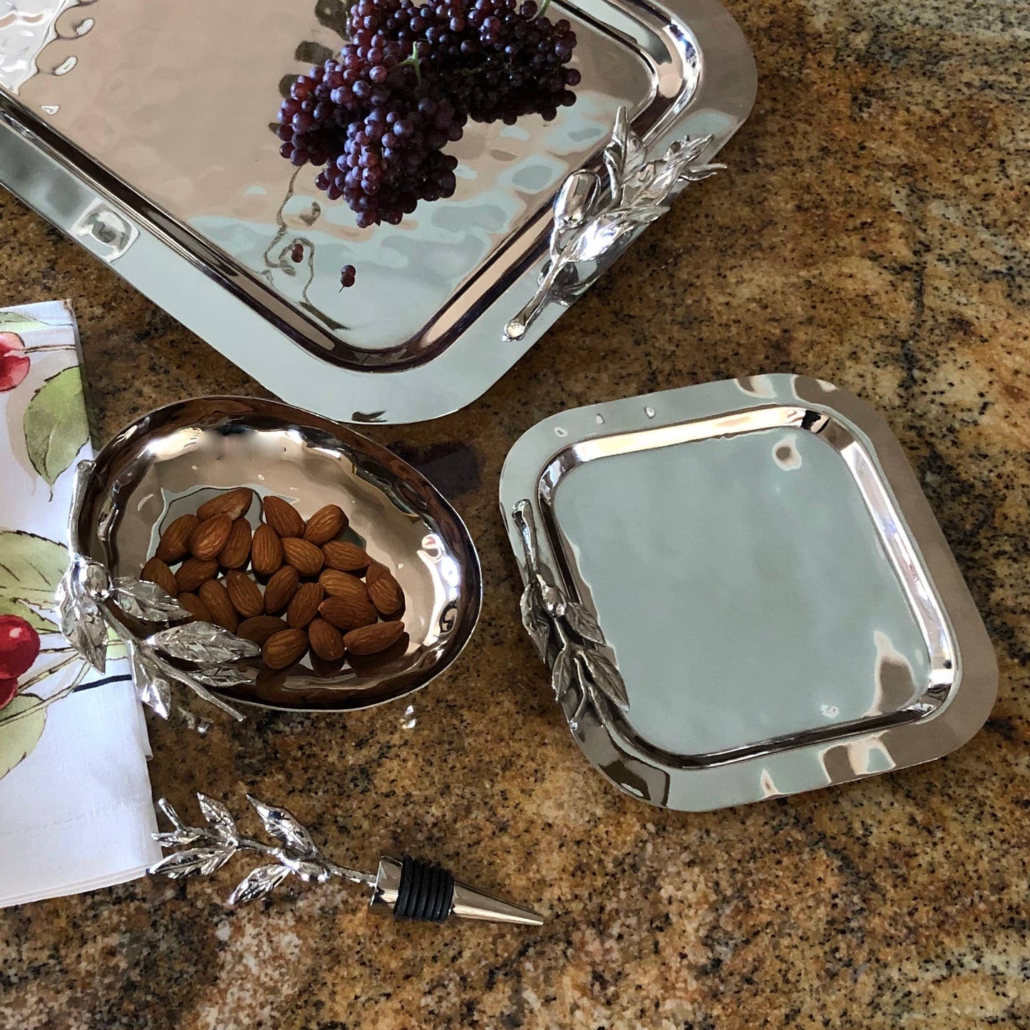 Oliveira Stainless Steel Large Rectangular Tray