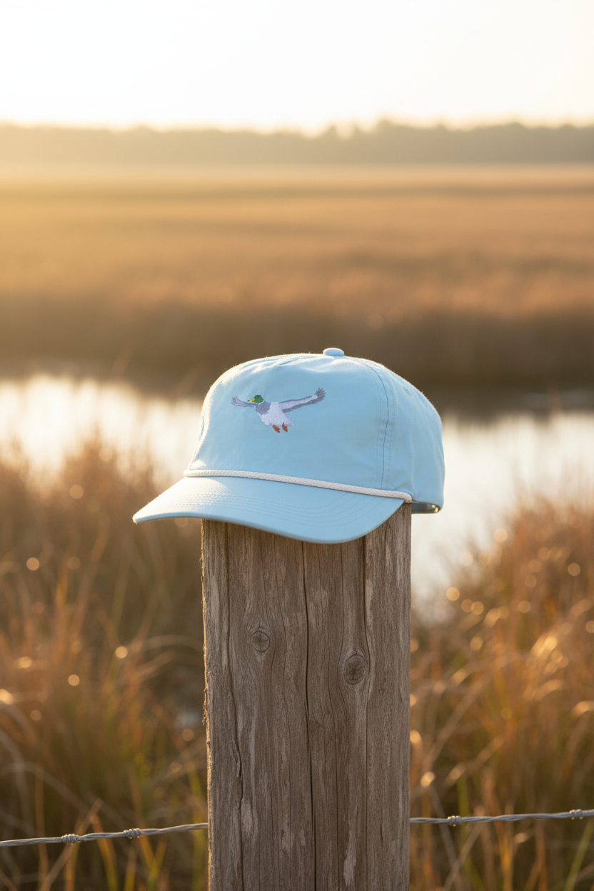 Flying Mallard Duck Rope Cap, Aqua