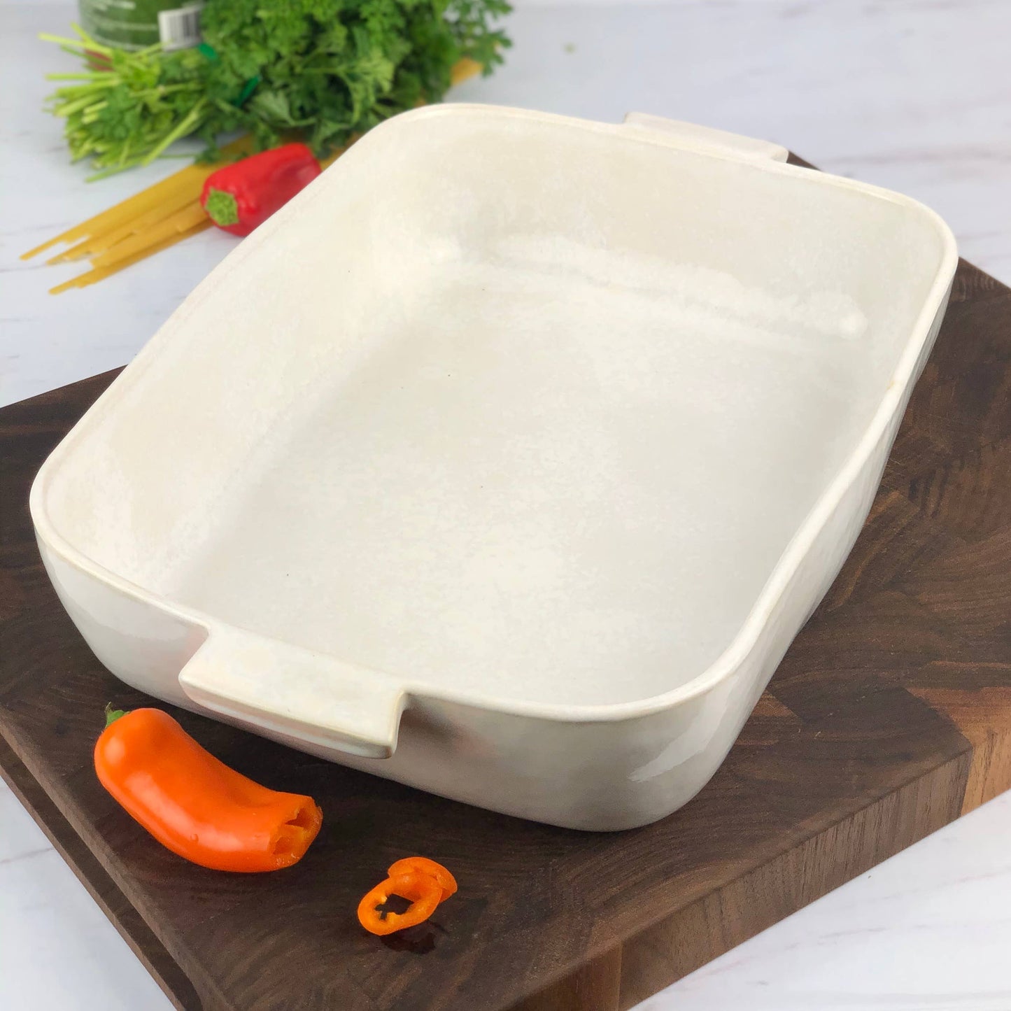 Cozina White Rectangular Baker