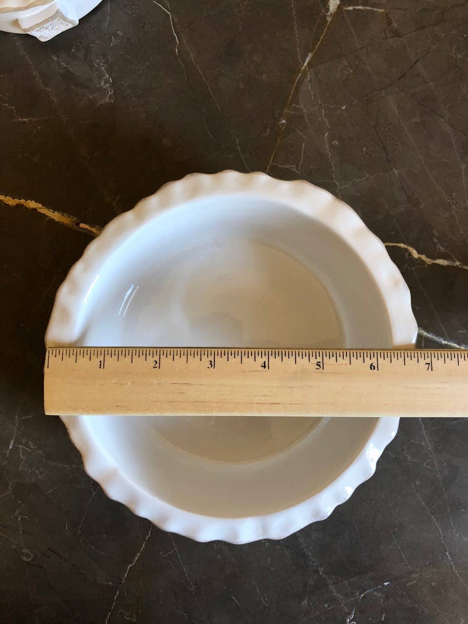 Dog Food And Water Bowl - Medium French White