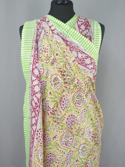 Beach Coverup Pareo-Red Flowers on Yellow