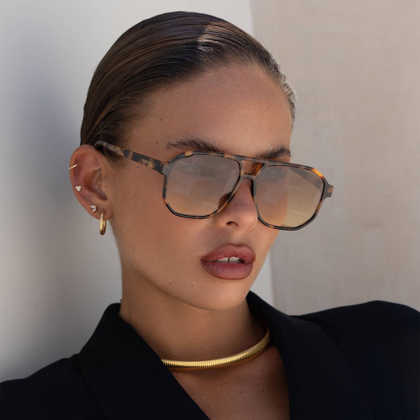 Billie Unisex Aviator Sunglasses- Tort/Brown