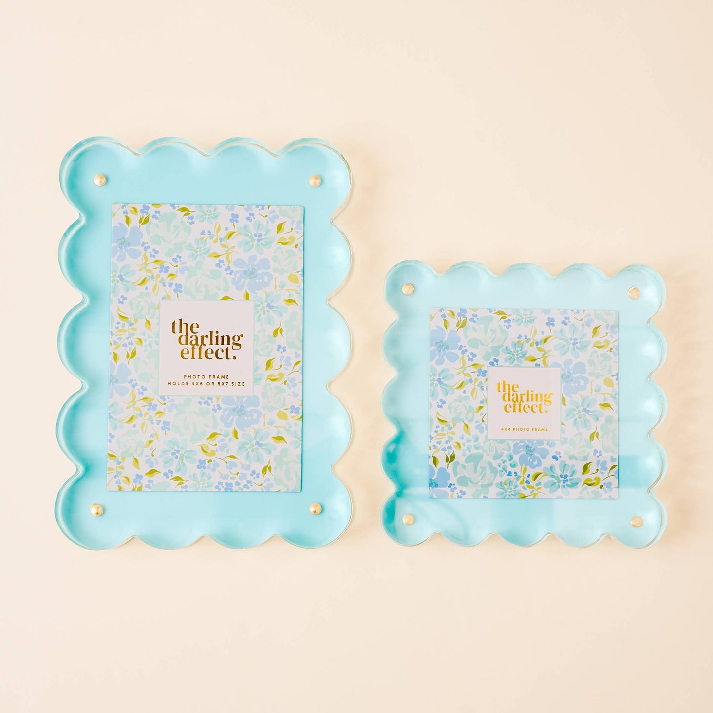 Rectangle Scalloped Acrylic Frame-Blue