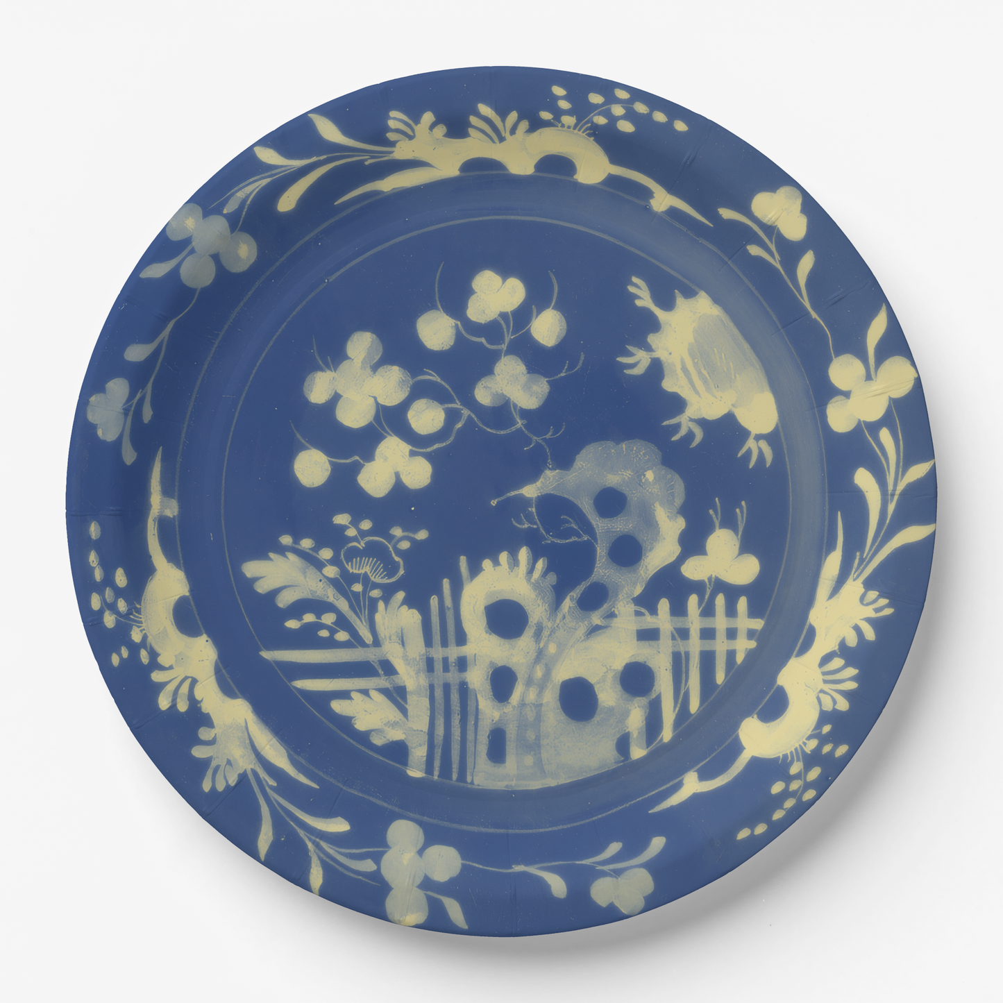 9" La Chinoiserie Cobalt Paper Party Plate (Pack of 8)