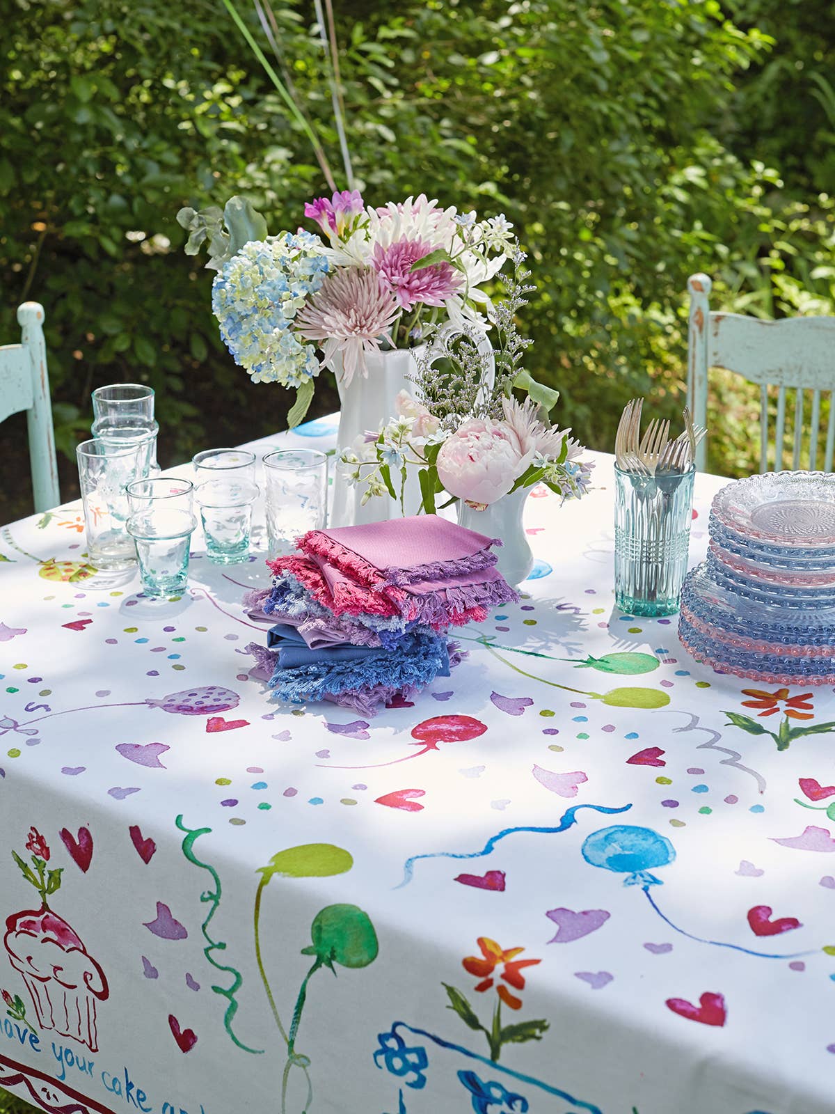 Happy Birthday Watercolor Tablecloth