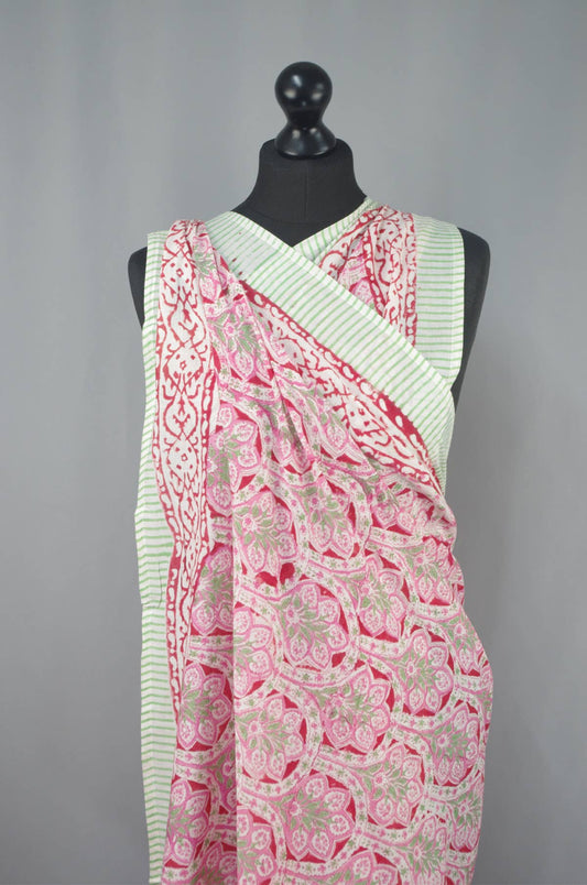 Beach  Coverup Sarong Pareo - Pink Floral