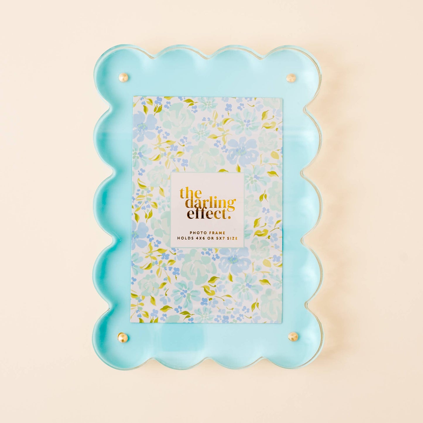 Rectangle Scalloped Acrylic Frame-Blue