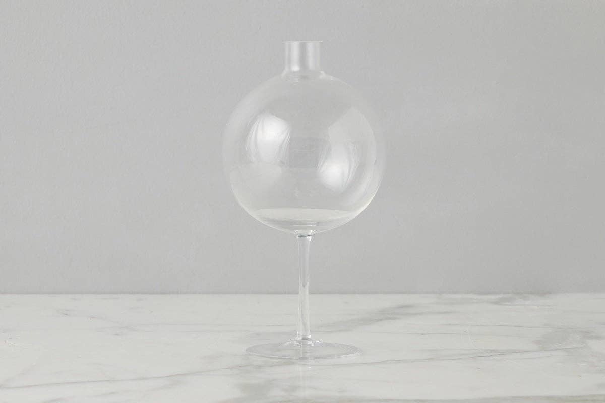 Clear Wine Glass Vase, Large