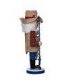 12"WOODEN FISHING MAN NUTCRACKER