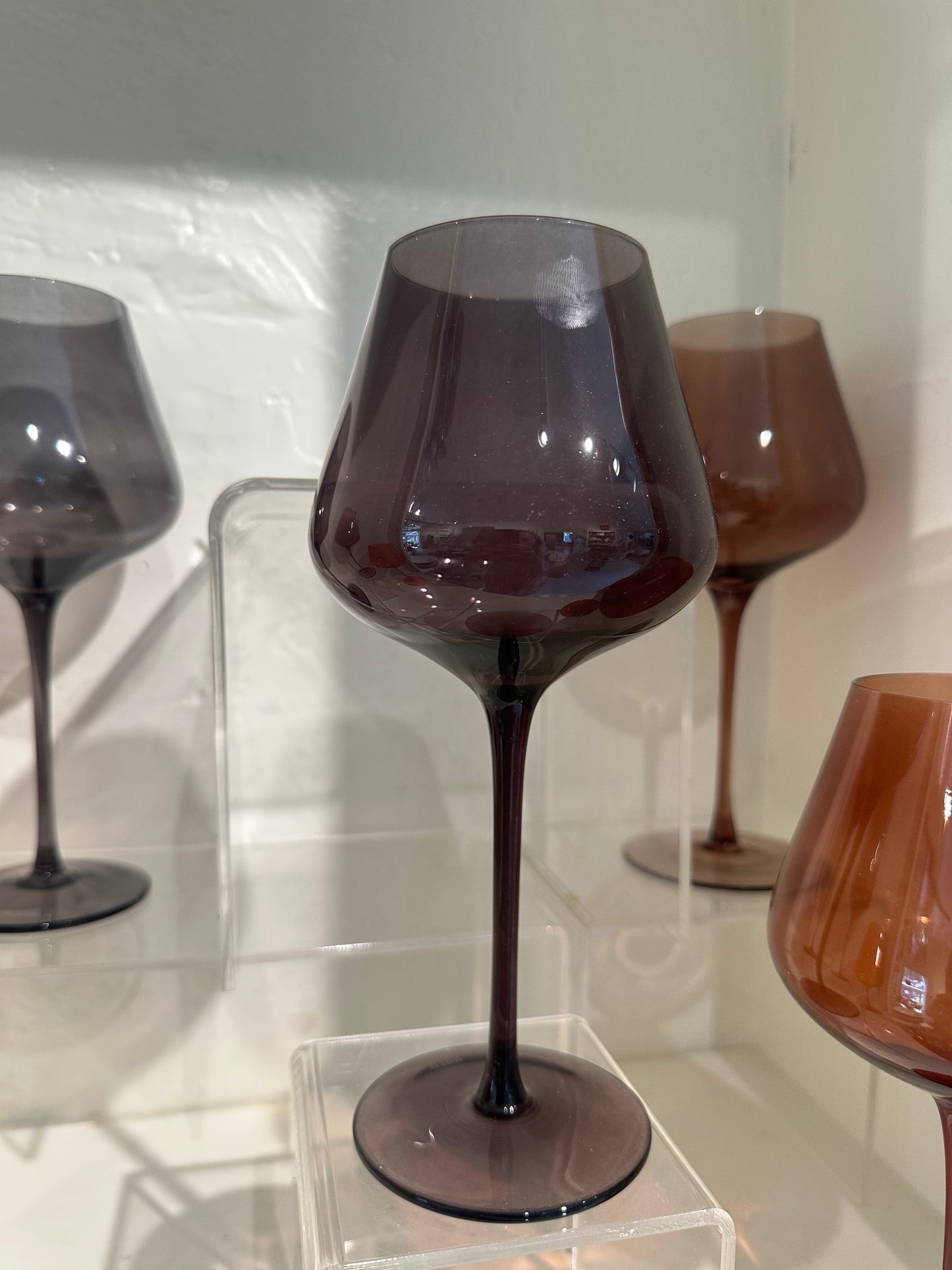 Colored Wine Glass Set, 20oz Glasses (Brown)