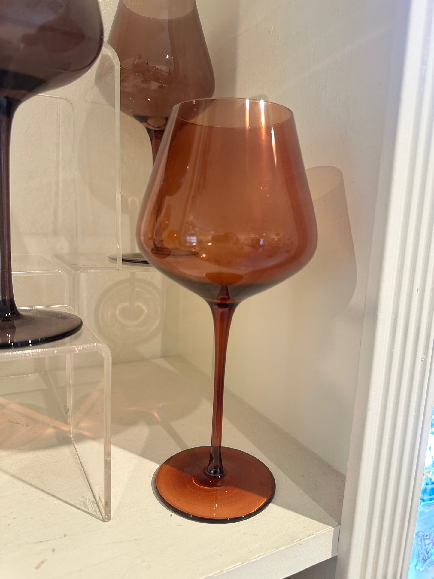 Colored Wine Glass Set, 20oz Glasses (Brown)
