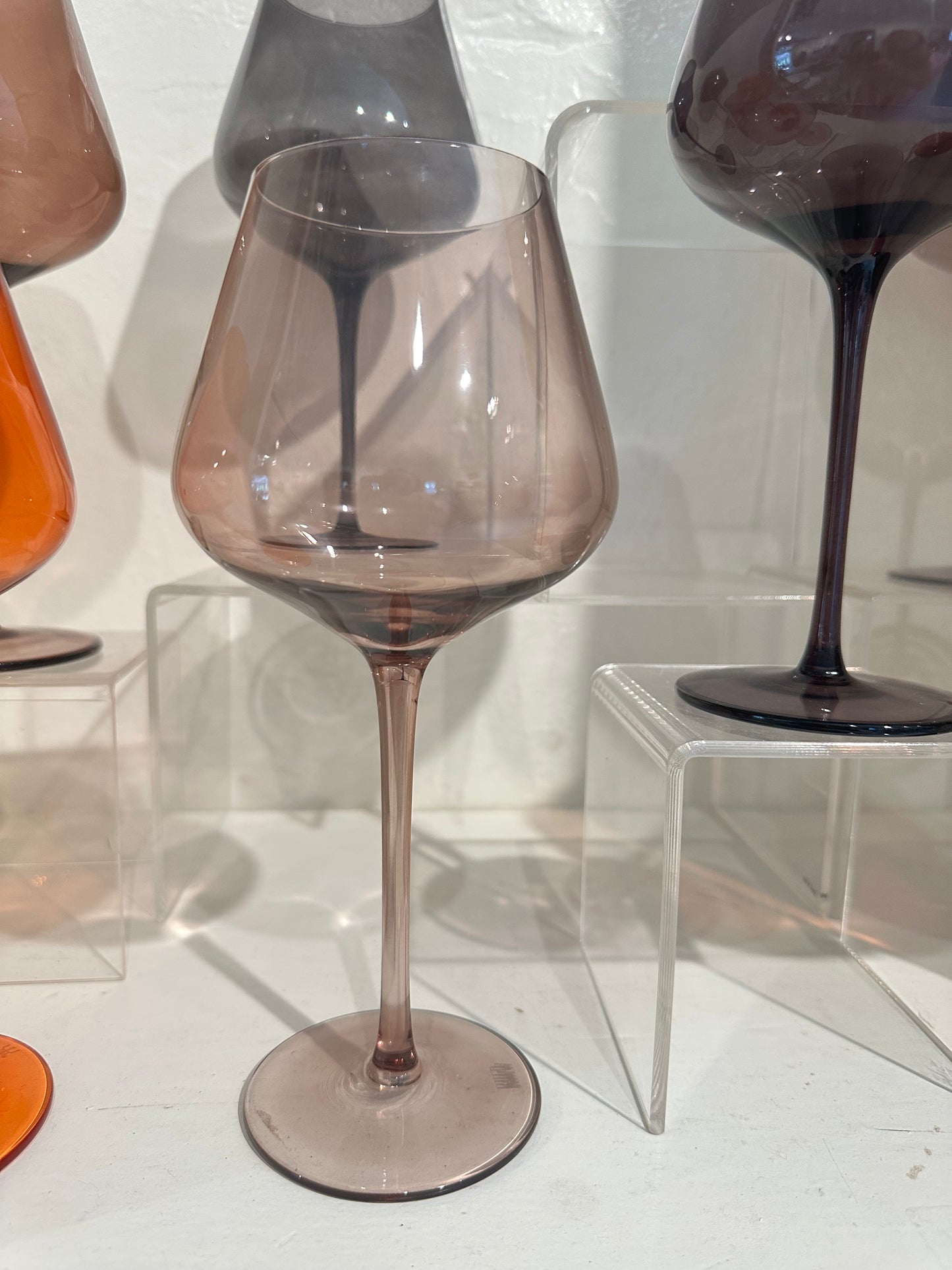Colored Wine Glass Set, 20oz Glasses (Brown)
