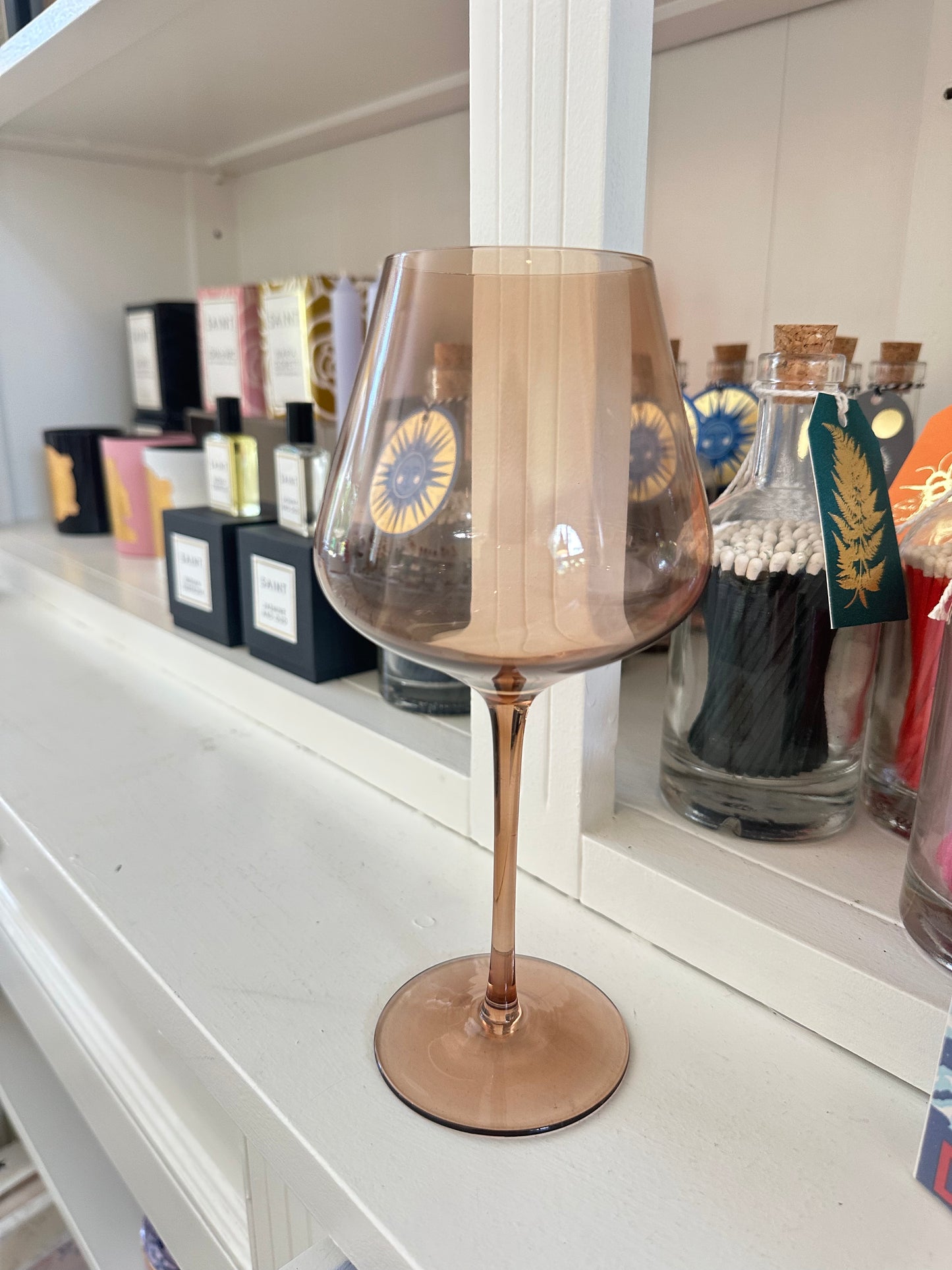 Colored Wine Glass Set, 20oz Glasses (Brown)
