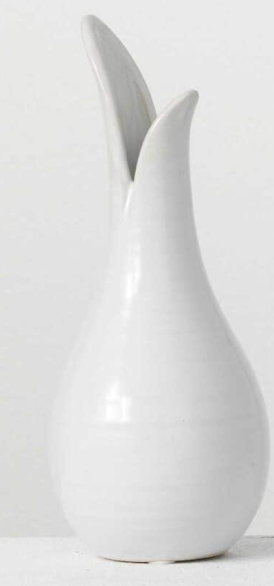 WHITE TULIP BULB VASE LARGE