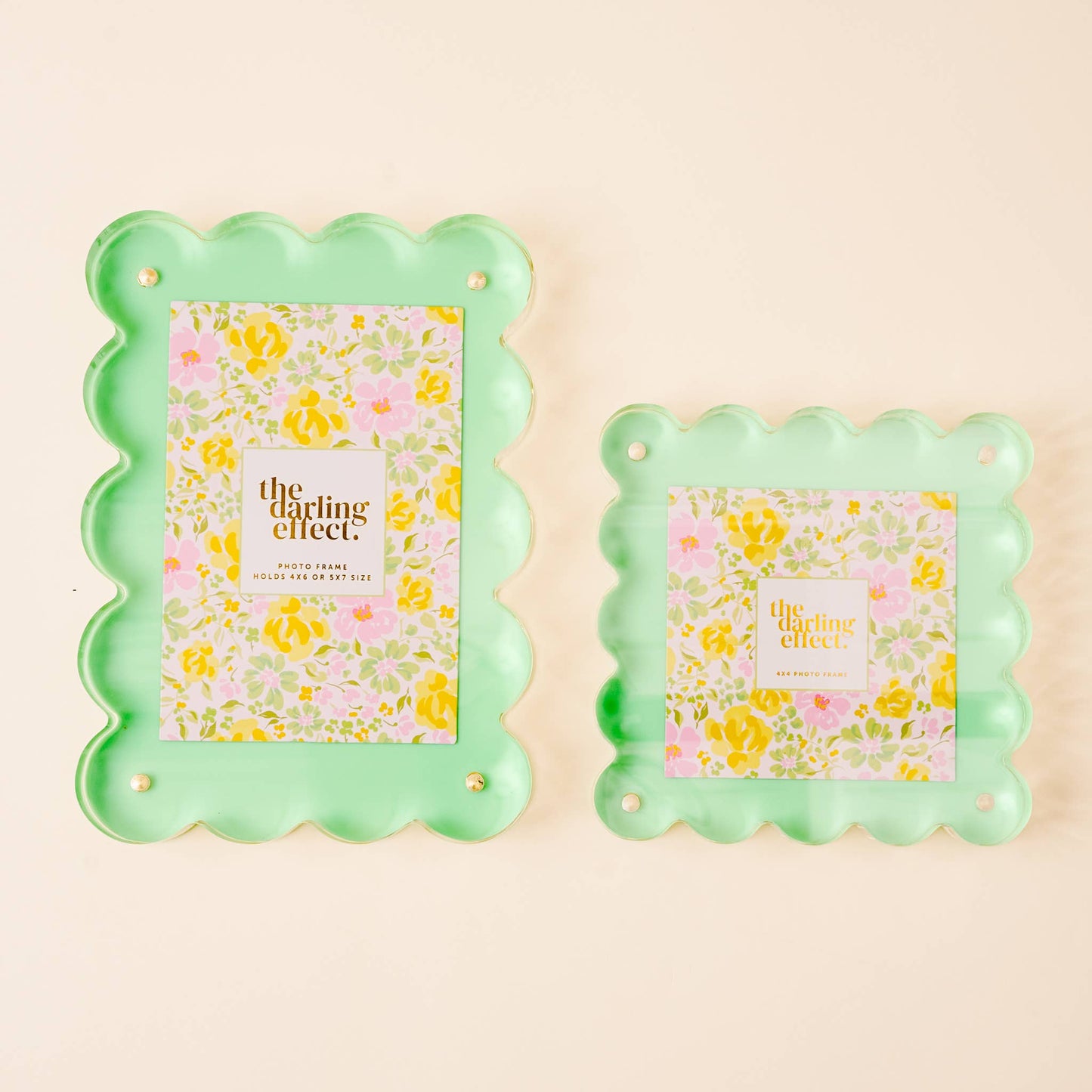 Rectangle Scalloped Acrylic Frame-Green