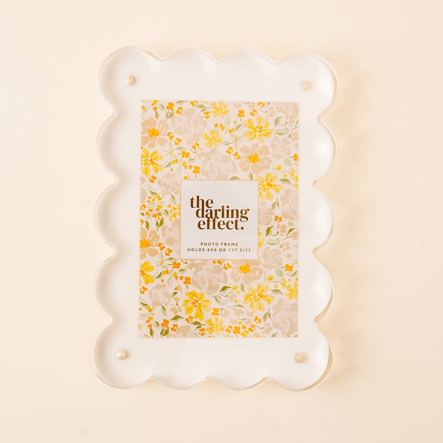 Rectangle Scalloped Acrylic Frame-White