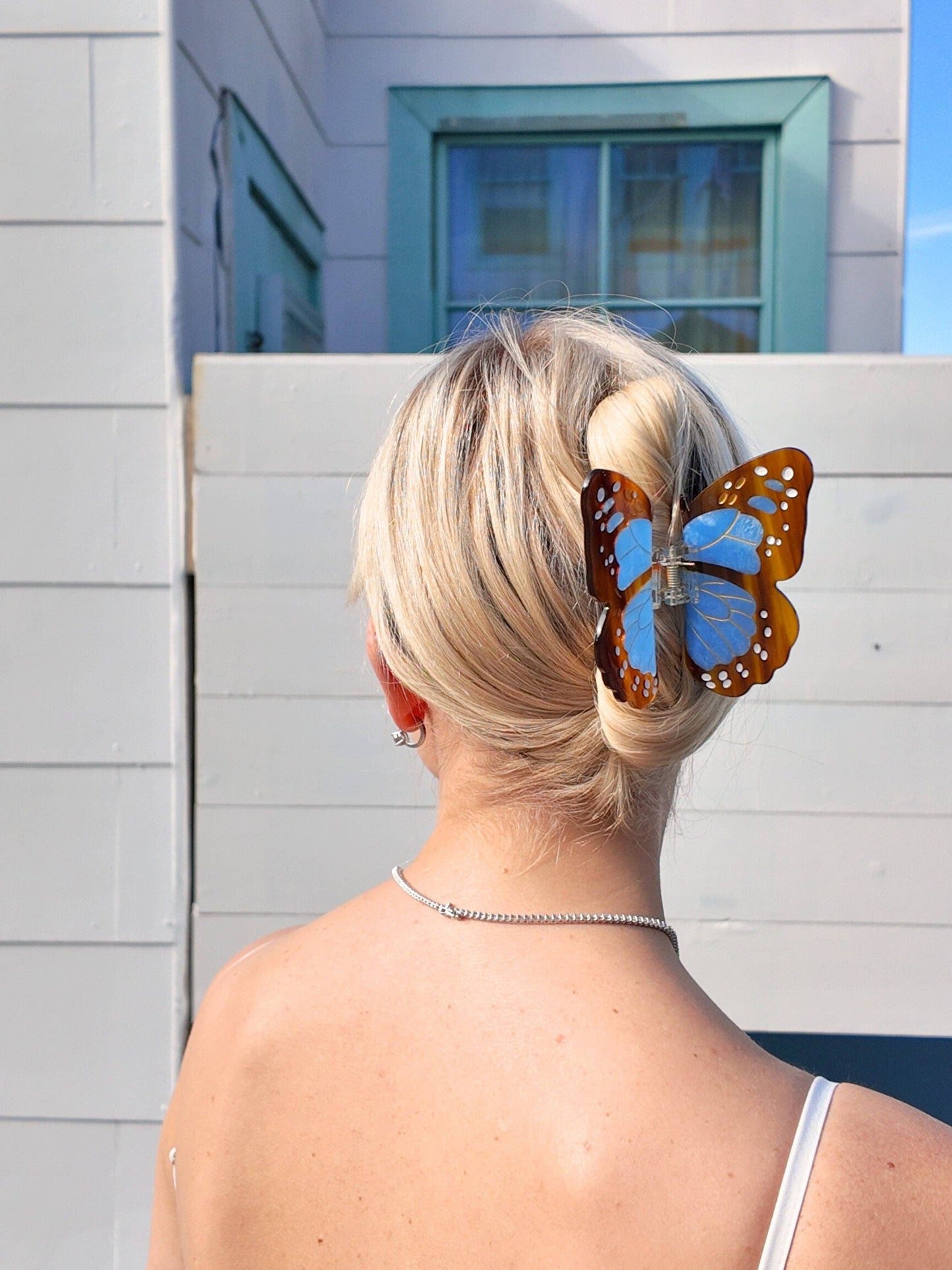 Hand-painted Boho Monarch Claw Hair Clip