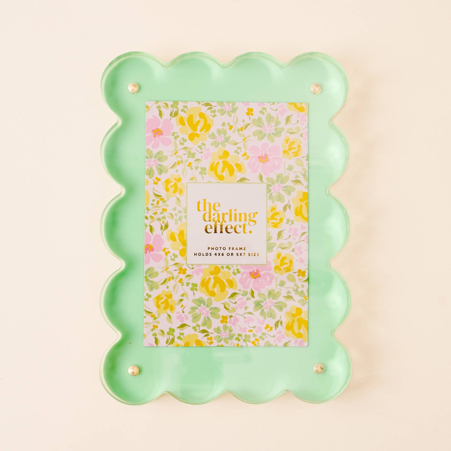 Rectangle Scalloped Acrylic Frame-Green