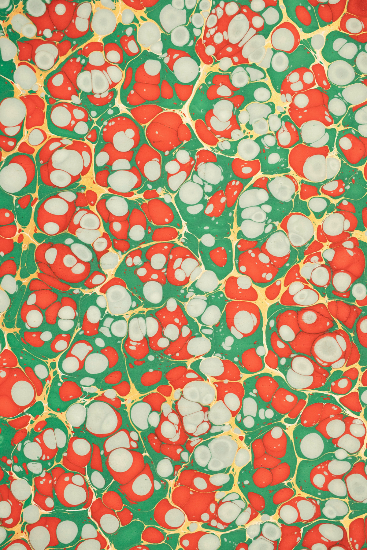 Hand Marbled Christmas Gems Gift Wrapping Paper Sheets