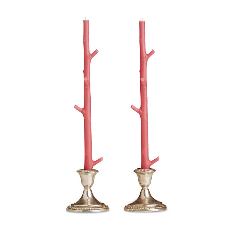 Stick Candles Maple / Pair Forest Green