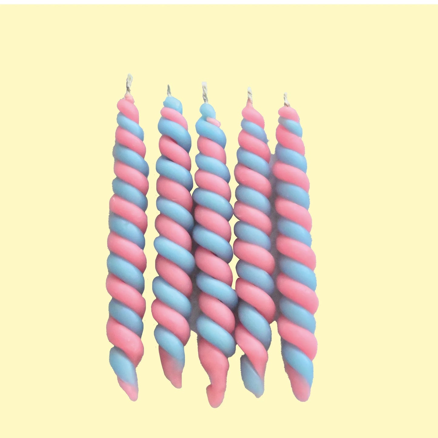 Pink & Blue Twisted Beeswax Candles