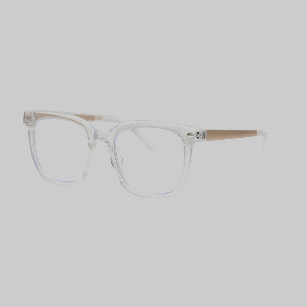 ASHER | Clear / Matte Gold Accent | Blue Light Blocking