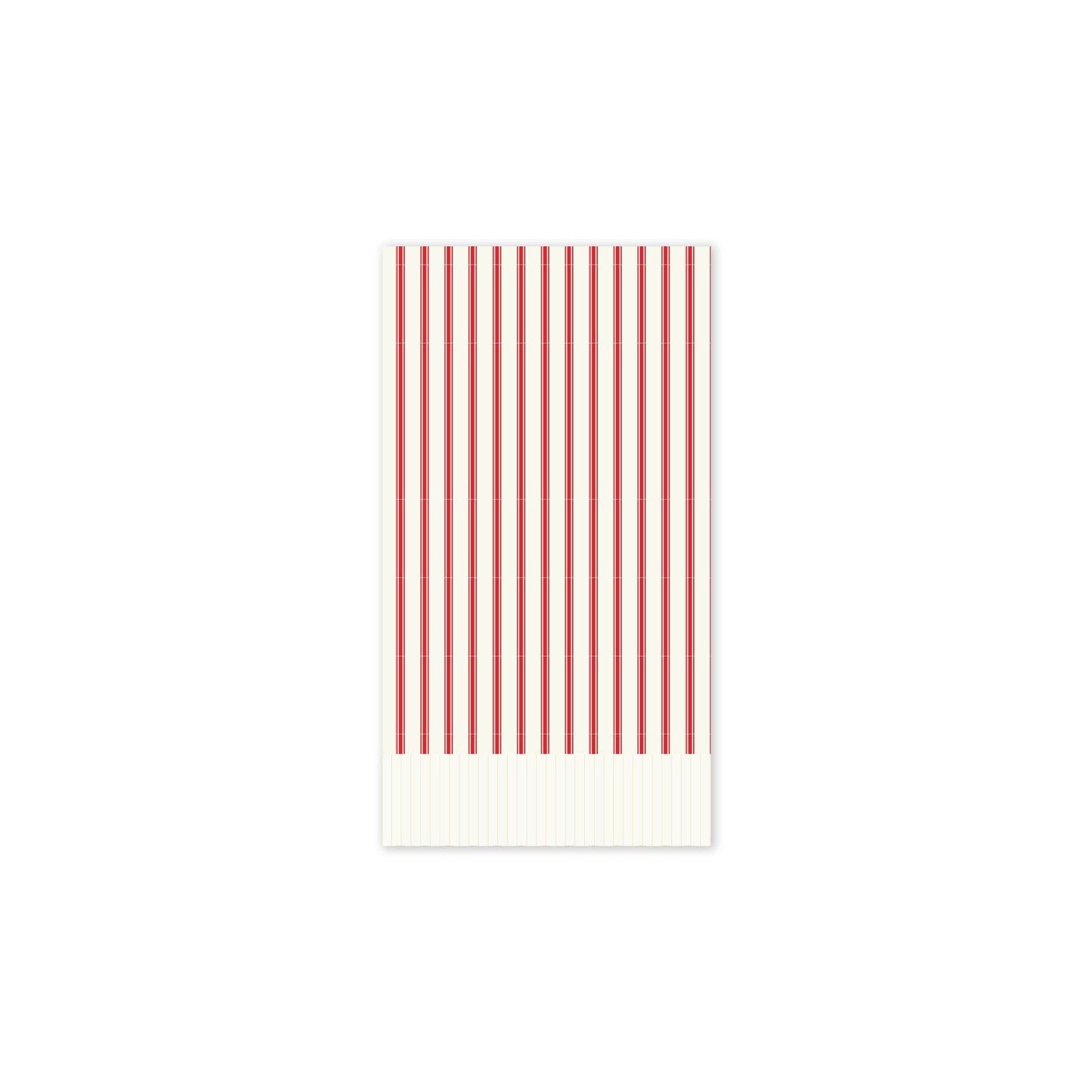 BEC939 - Believe Red Ticking Stipe Fringed Guest Napkin