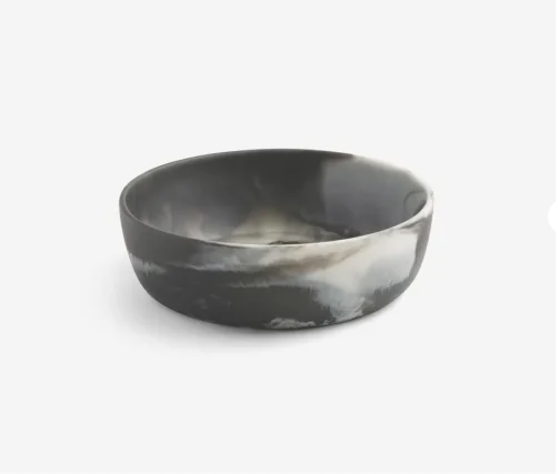 Hugo Black Swirled Resin Serving Bowl Small