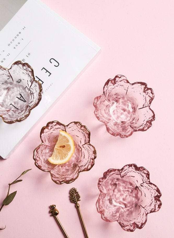 Pink Flower Blossom Dish