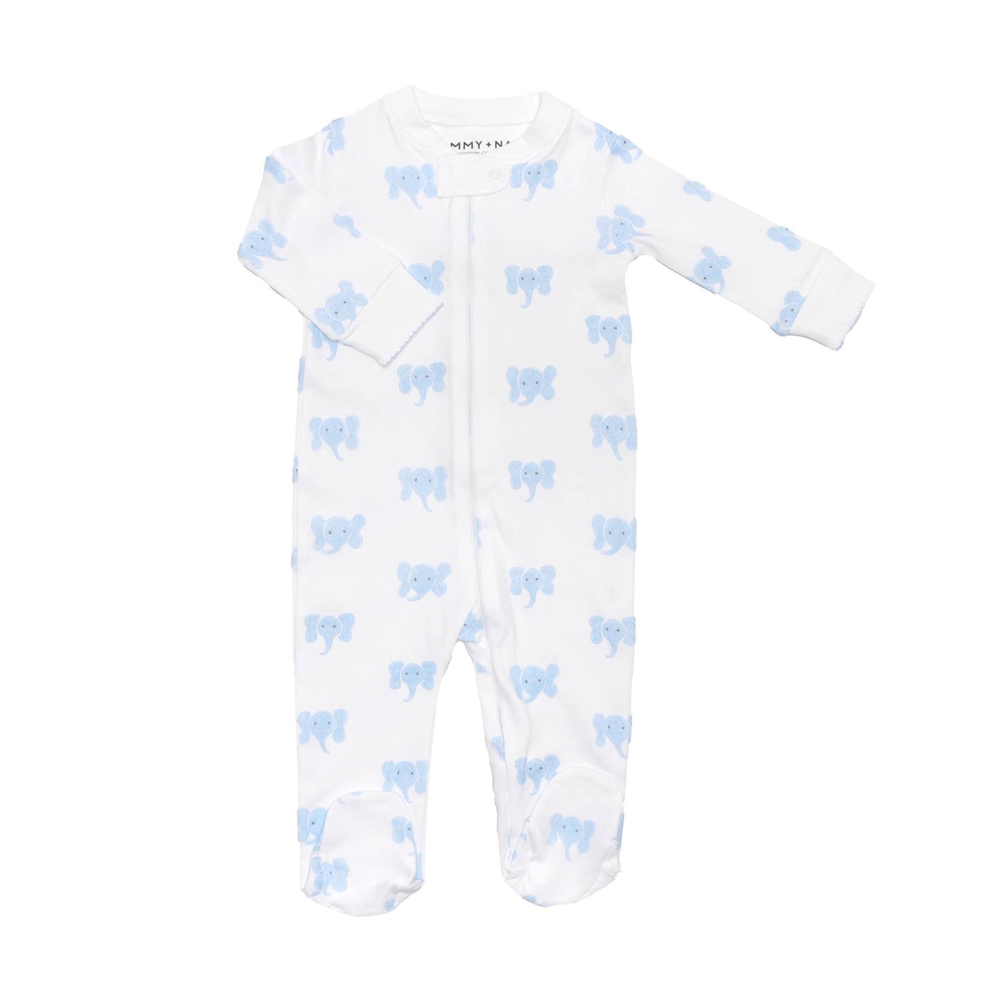 Blue Elephant Zipper Romper-12m
