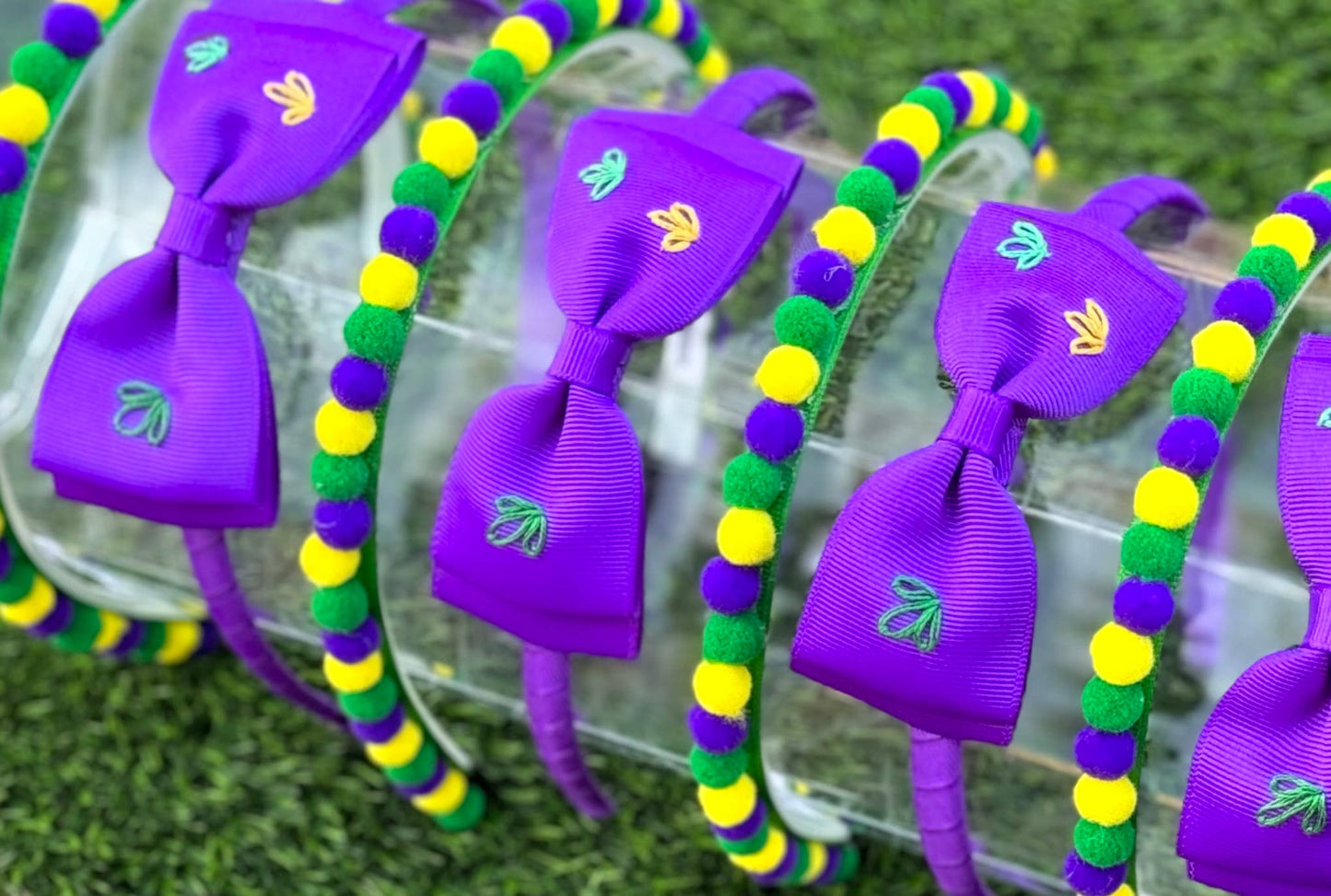 Mardi Gras Pom Pom Headband