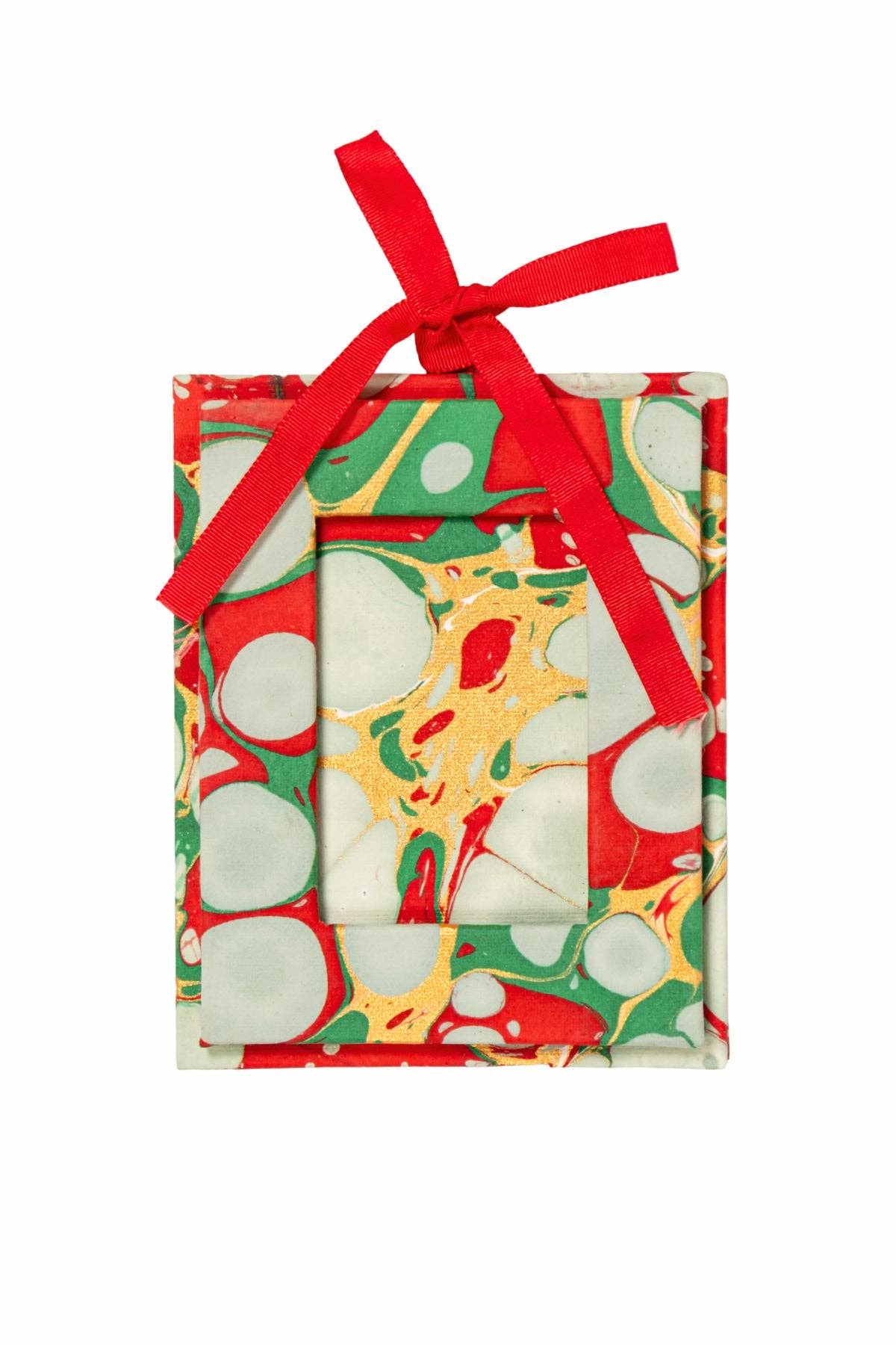 Mini Hand-Marbled Picture Frame Ornament | Christmas Gems