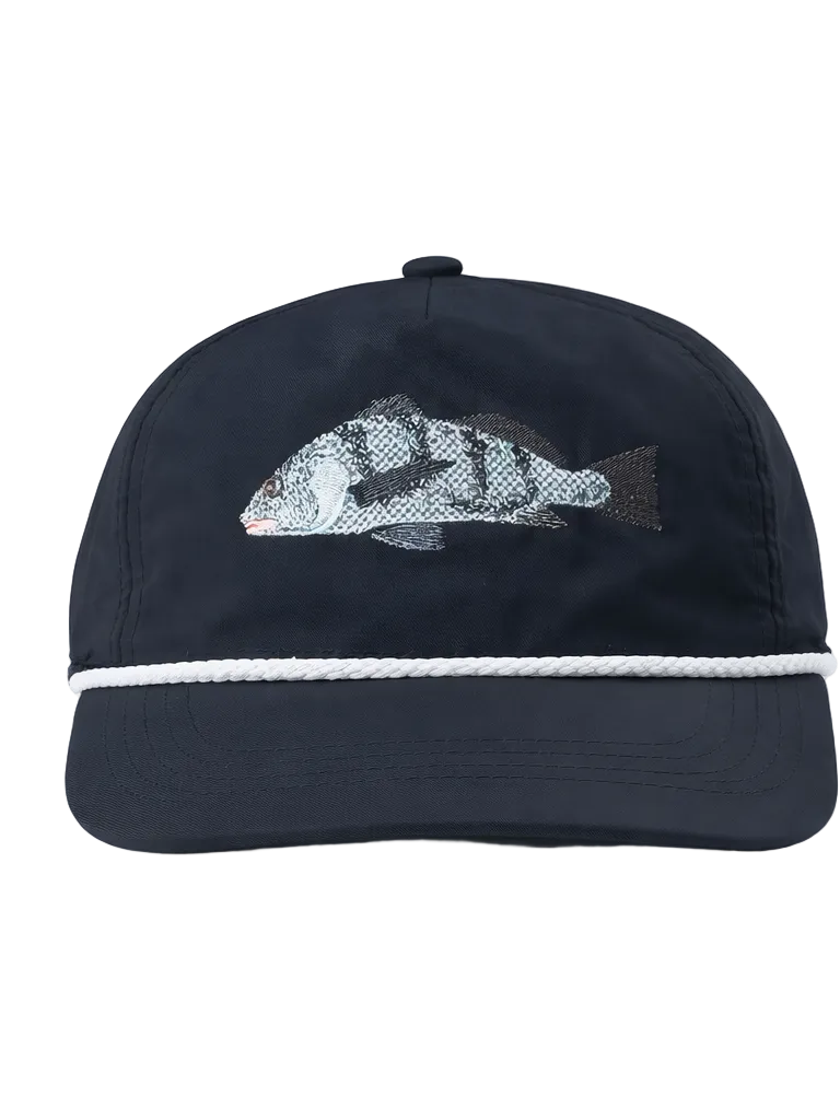 Black Drum Rope Cap, Black