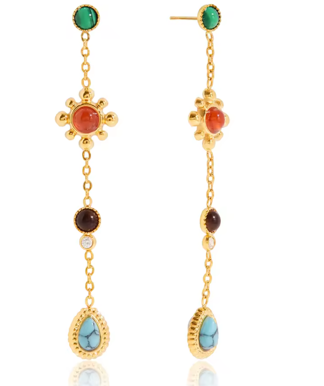 Gemstone Sundrop Earrings- PVD waterproof