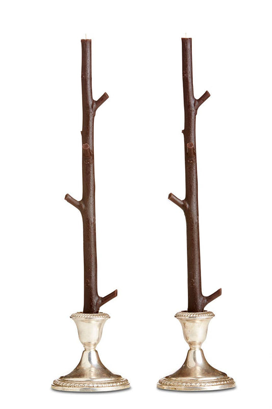 Stick Candles Maple / Pair: Dark Chocolate