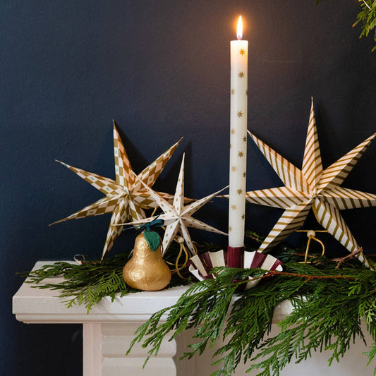 Gold Star Straight Dinner Candles