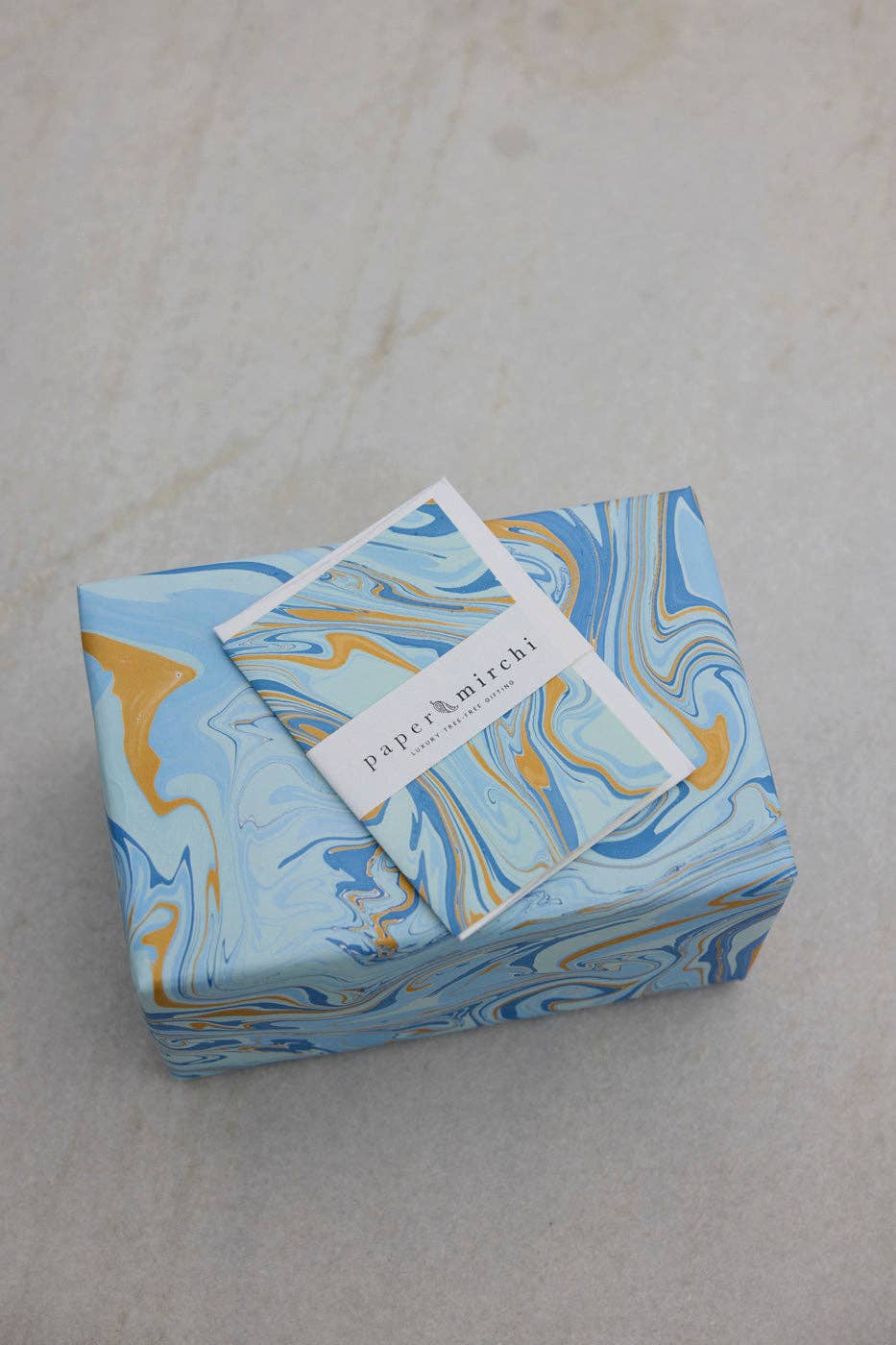 Hand Marbled Wrapping Paper Sheets - Free Spirit Summer Sky