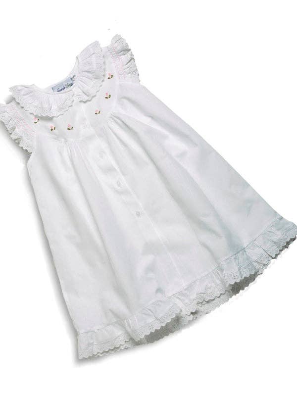 Gracie White Cotton Dress, Embroidered