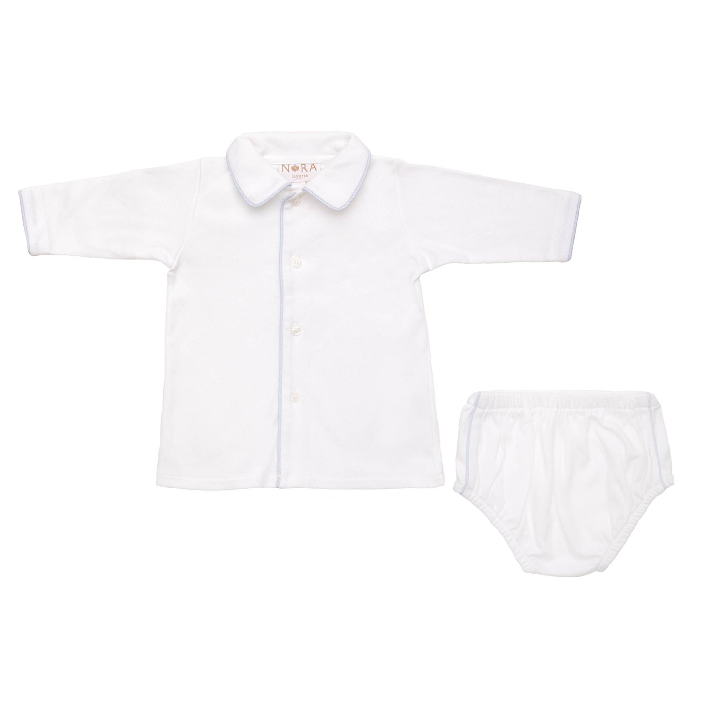 Baby Cotton Knit Long Sleeve Diaper Set: Pink