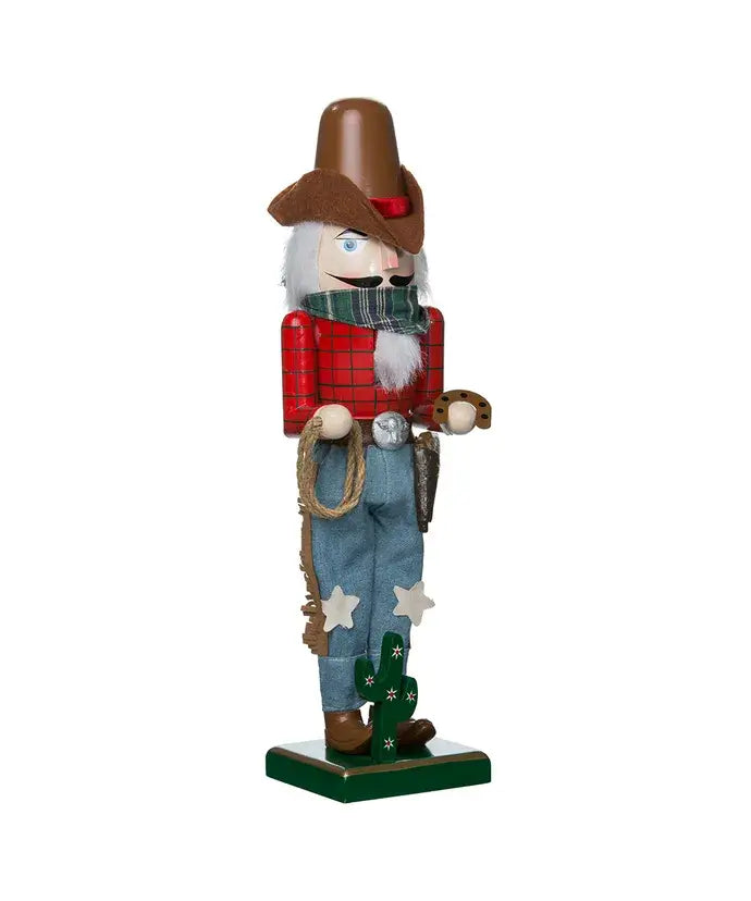15"WOODEN COWBOY NUTCRACKER