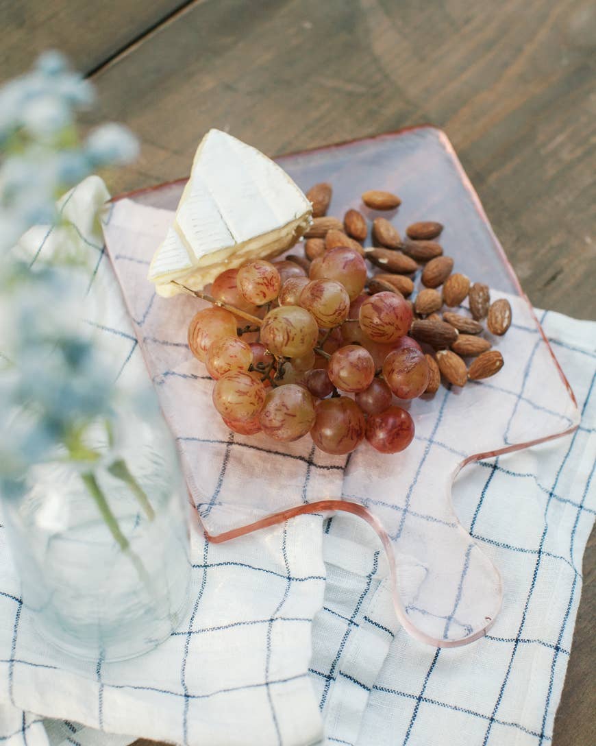 Handblown Hammered Glass Serving Board