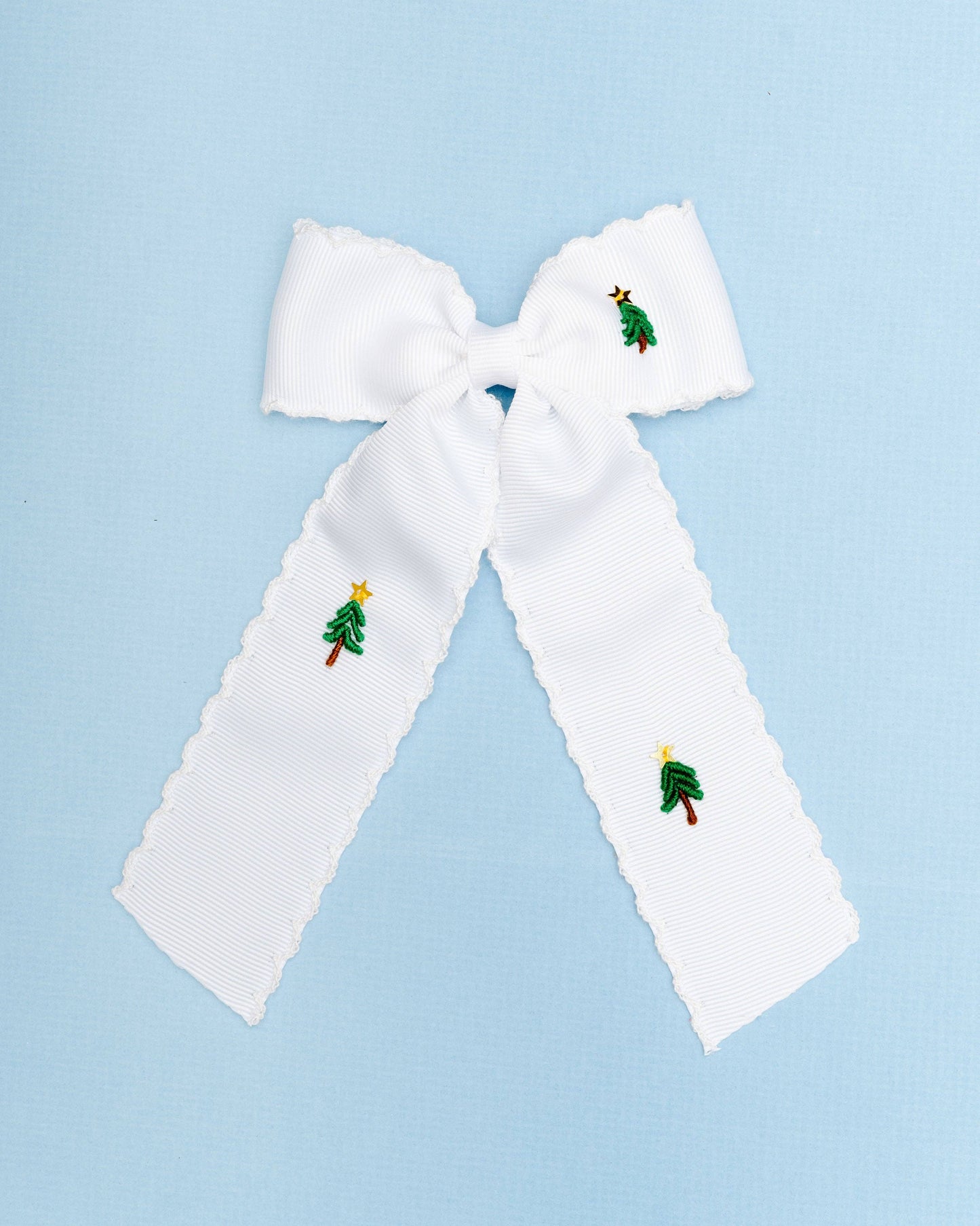 Bullion Christmas Tree Bow: White / Small