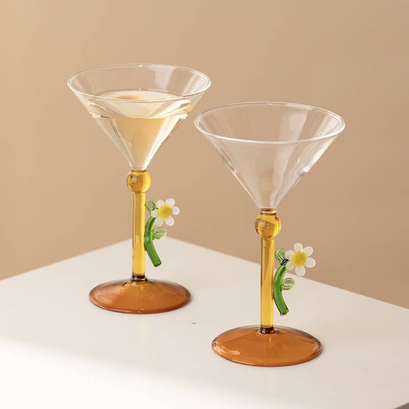 Daisy Stem Cocktail Glass