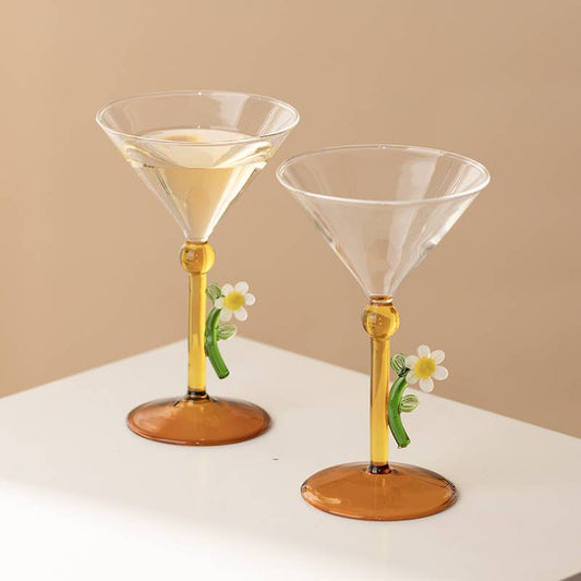 Daisy Stem Cocktail Glass