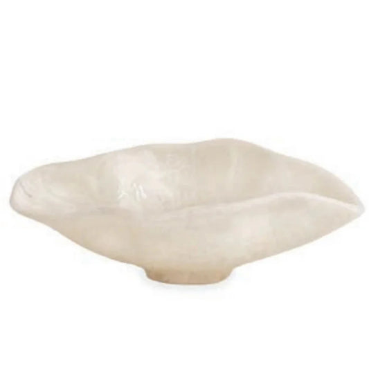 RESIN Alabaster Swirl Large Oval Bowl