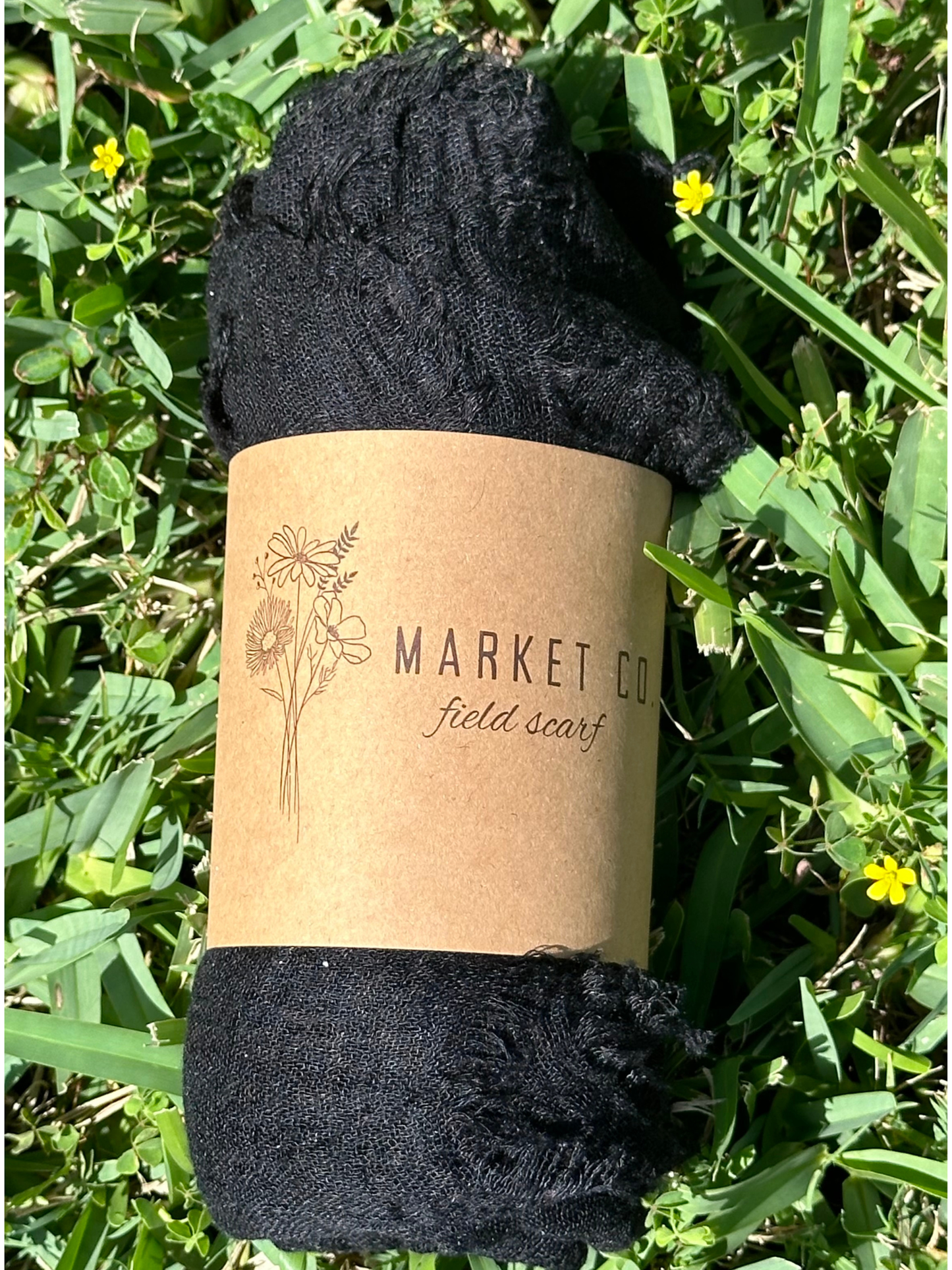 Gauze Scarf - Black 