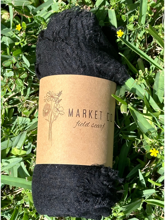 Gauze Scarf - Black 