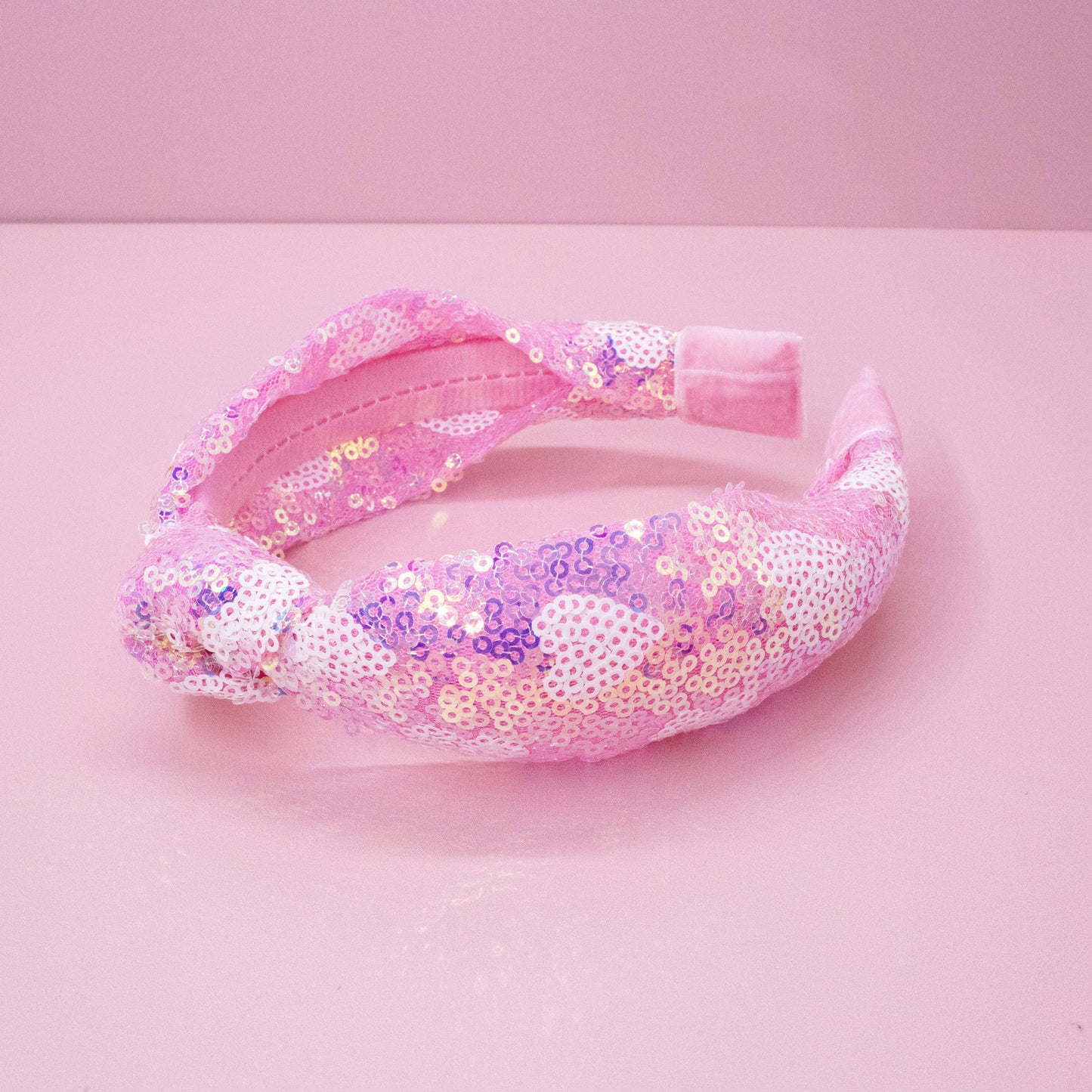 Pink Sequin Heart Headband
