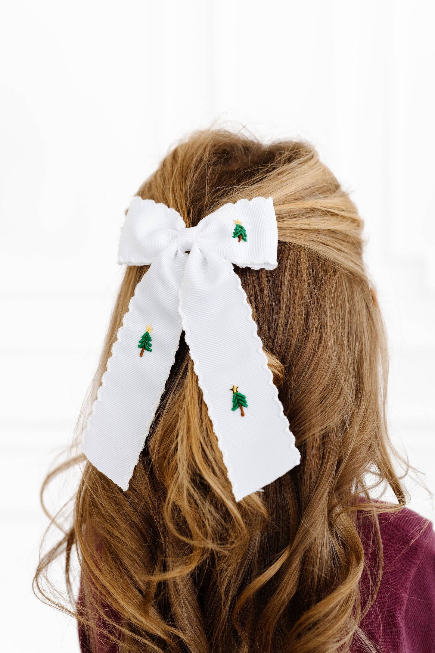 Bullion Christmas Tree Bow: White / Small