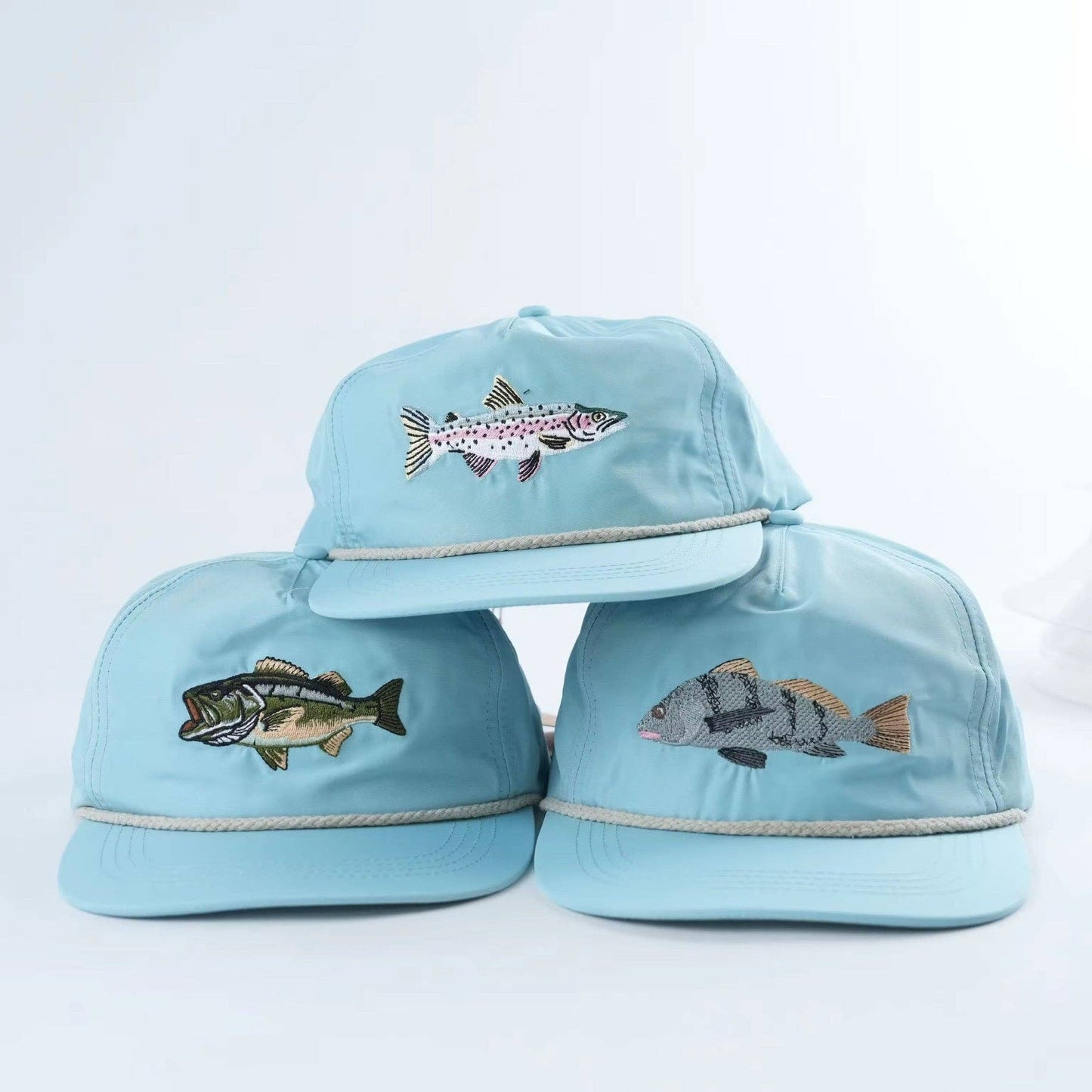 Black Drum Rope Cap, Aqua